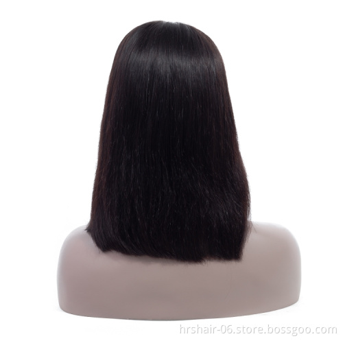 Short Bob Wig Brazilian Straight Lace Front Human Hair Wigs Remy Hair Bob Wig With Boby Hair Pre Plucked Bleached Knots